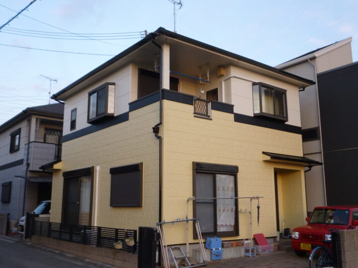 加古川市 外壁塗装・屋根塗装施工 – 兵庫県 加古川市のライトイエローの外壁が可愛らしいM様邸