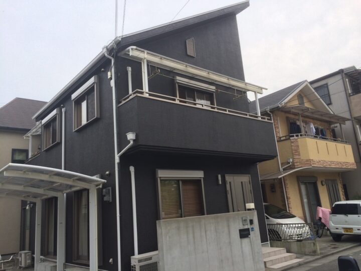 リフォームで黒×白のお洒落なツートンカラー兵庫県神戸市のＴ様邸 – 神戸市の外壁塗装